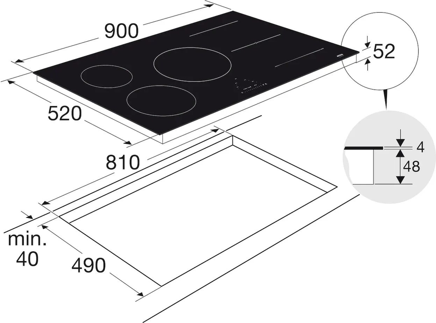ATAG BIH09571EV inductie inbouwkoookplaat 2