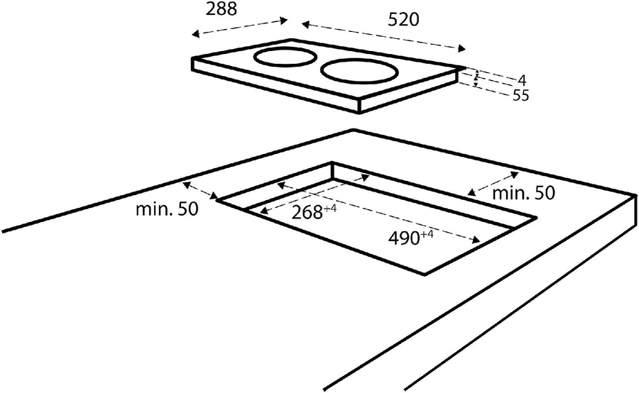 Inventum inbouw inductiekookplaat IKI3008 2