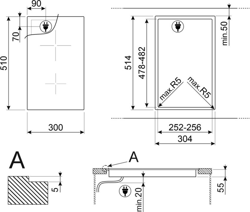 SMEG SI2321D Universeel Esthetisch Inductie Kookplaat - 30 cm 2