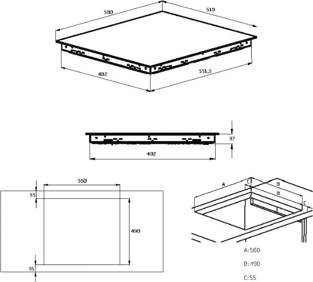 Beko HIC 16440 E Vitrokeramisch Inbouw Fornuis 2