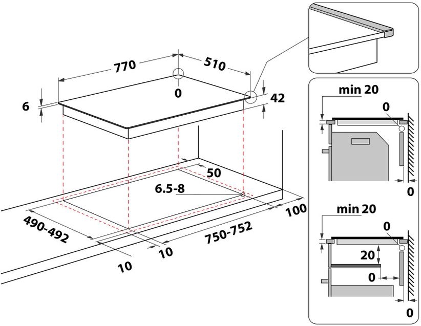 Whirlpool AKT 8330/LX Keramische Kookplaat 2