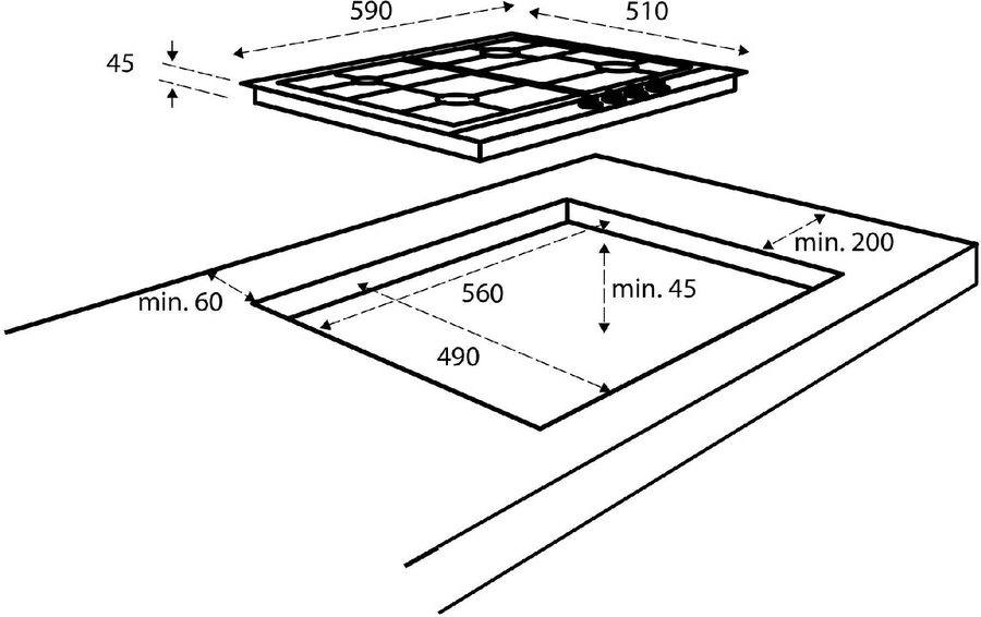 Inventum IKG6023GRVS gaskookplaat 2