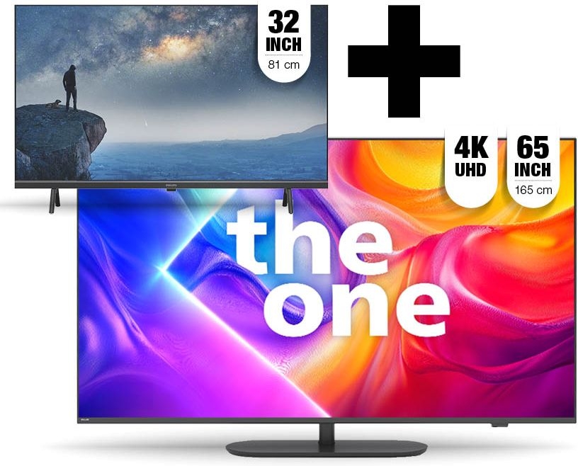 EP:Bundel Philips 65PUS9050 TV met gratis Philips 32PFS6109 1