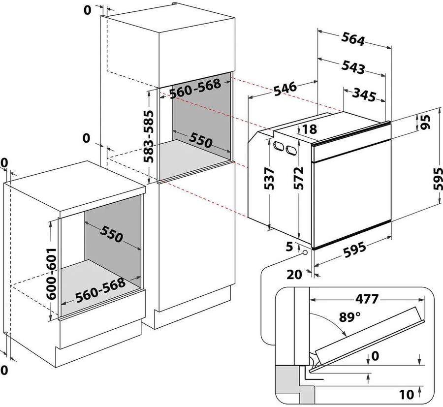 Whirlpool W7 OM4 4S1 P BL inbouw solo oven 2