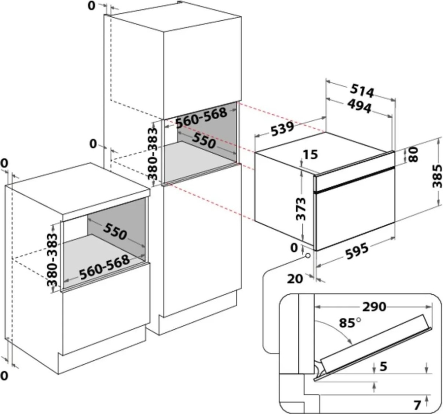 Whirlpool W7 MD440 NB inbouw magnetron met grill 2
