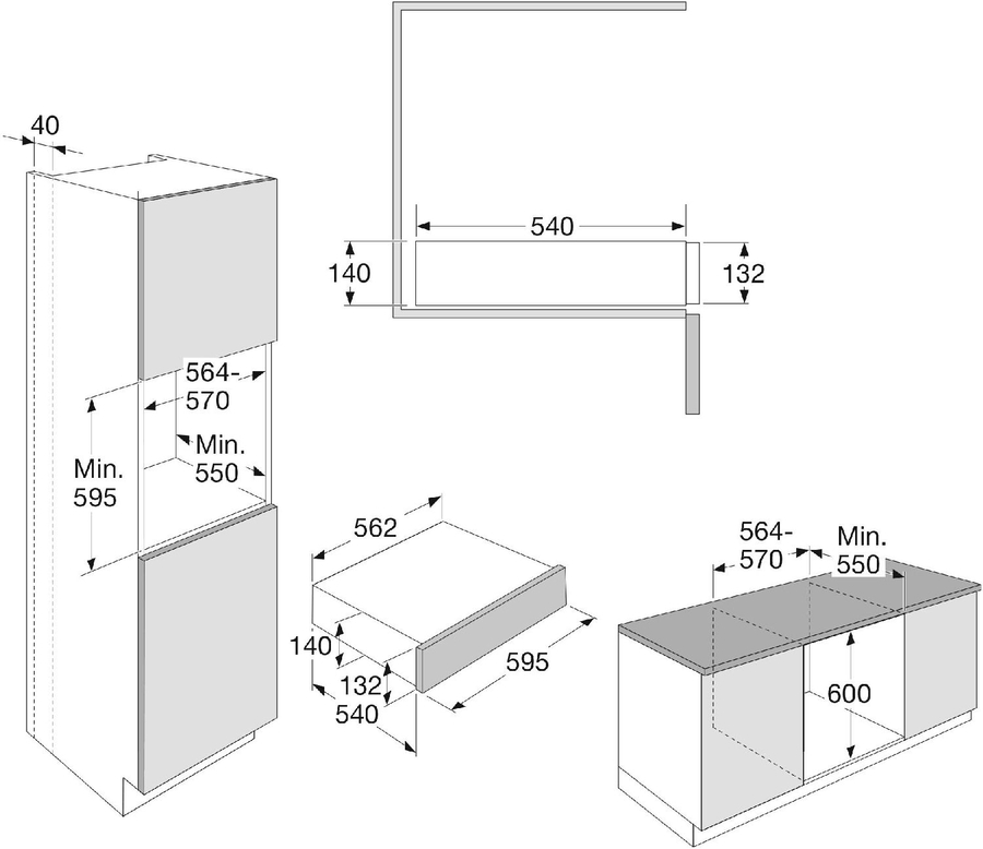 ETNA AL14 accessoirelade – zwart glas 2
