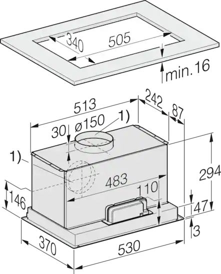 Miele DAE 1530 Universele Afzuigkap 2