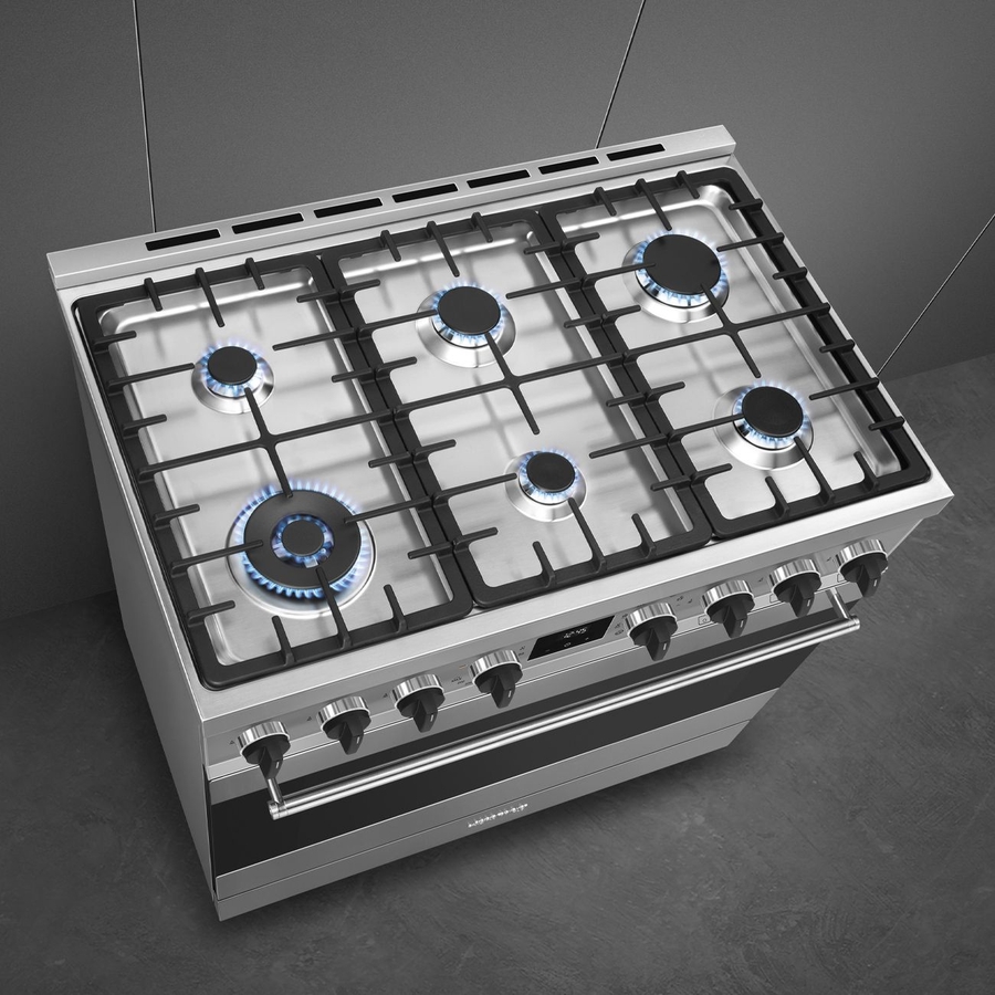 SMEG B91GMXNLK2 Classici Esthetisch Fornuis met Gas Kookplaat 6