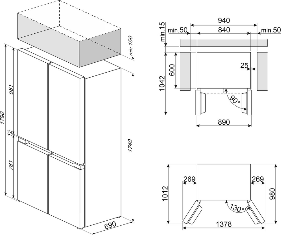 SMEG FQI48KD Universeel Esthetisch Koelkast 6