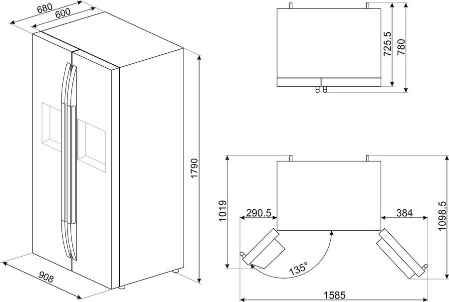 SMEG SBS63XDE Universeel Esthetisch Koelkast  3