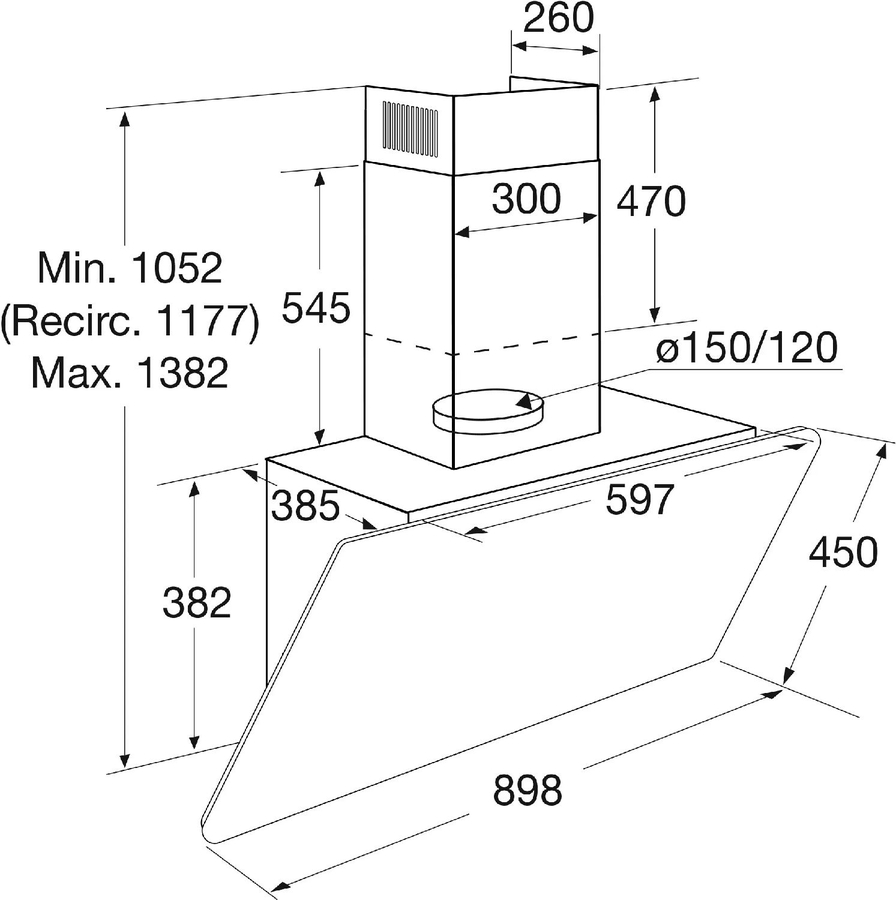 ETNA AD690ZT Diagonale Afzuigkap 2