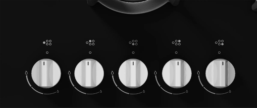 ETNA KGG870ZTA Gas-op-Glas Inbouw Kookplaat 10