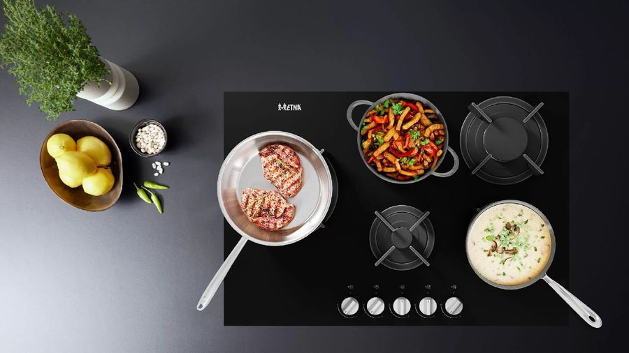 ETNA KGG870ZTA Gas-op-Glas Inbouw Kookplaat 4