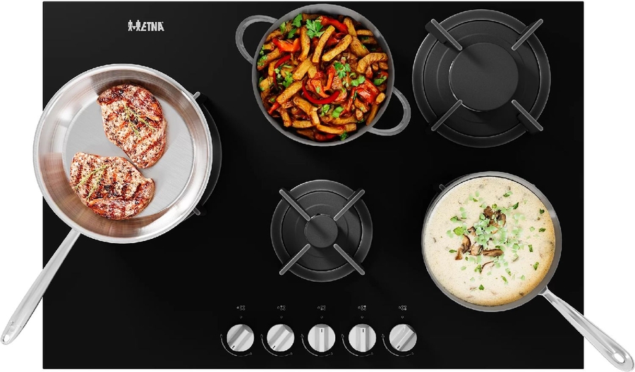 ETNA KGG870ZTA Gas-op-Glas Inbouw Kookplaat 5