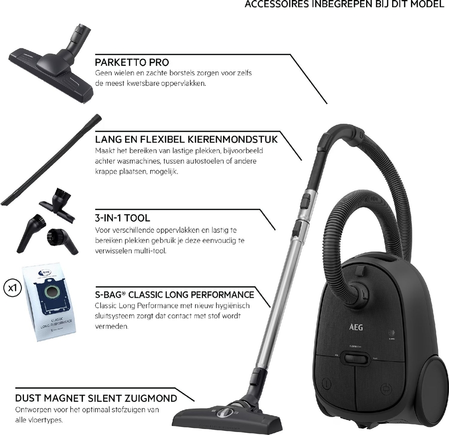 AEG AB61C3GG Clean 6000 Stofzuiger met Zak 3