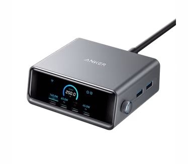 Anker Prime Wall Charger 250W, 4C/2A Zilver 1