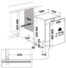 Whirlpool WH6IB14BN7S1S Inbouw Vaatwasser  2