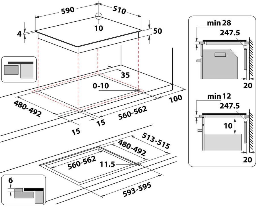 Whirlpool WTX6014DCF Inbouw Inductiekookplaat 2