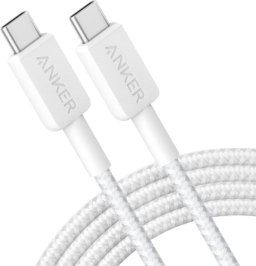 Anker 322 Gevlochten USB-C naar USB-C kabel 1.8m Wit 1