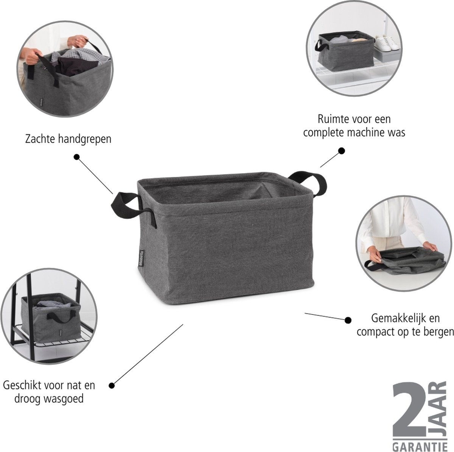 Brabantia Opvouwbare Wasmand 35 Liter - Pepper Black 12