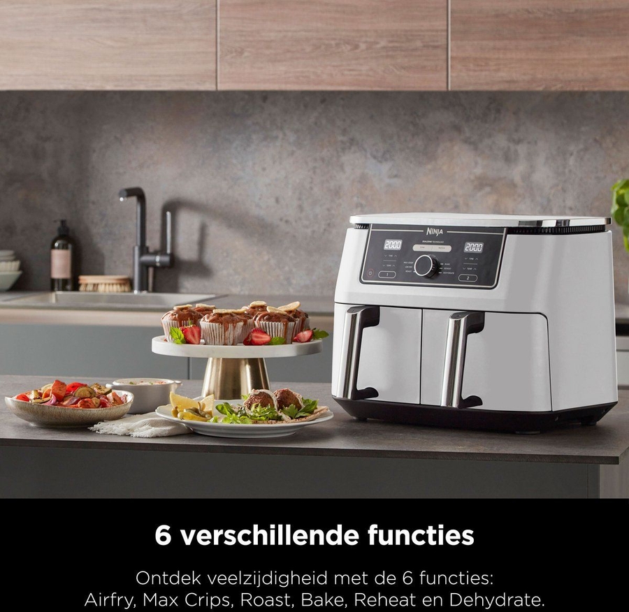 Ninja AF400EUWH Foodi MAX Dual Zone Airfryer - Wit 8