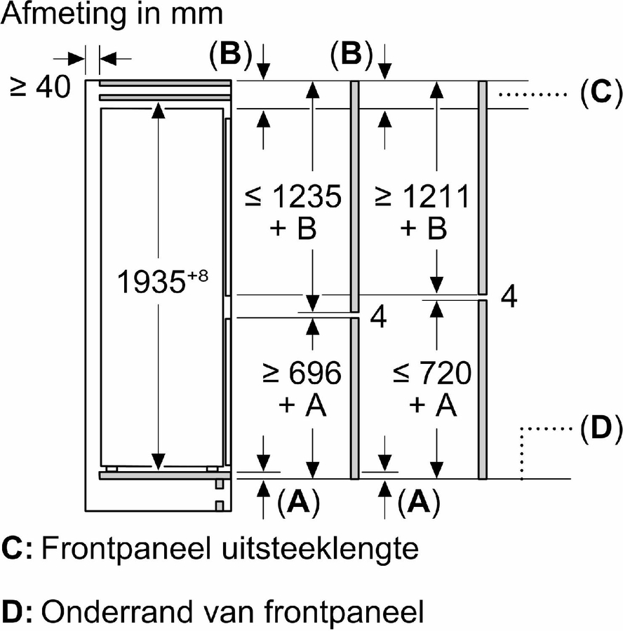 Siemens KI96NADC0 iQ500 extraKlasse Inbouw Koel-vriescombinatie 10