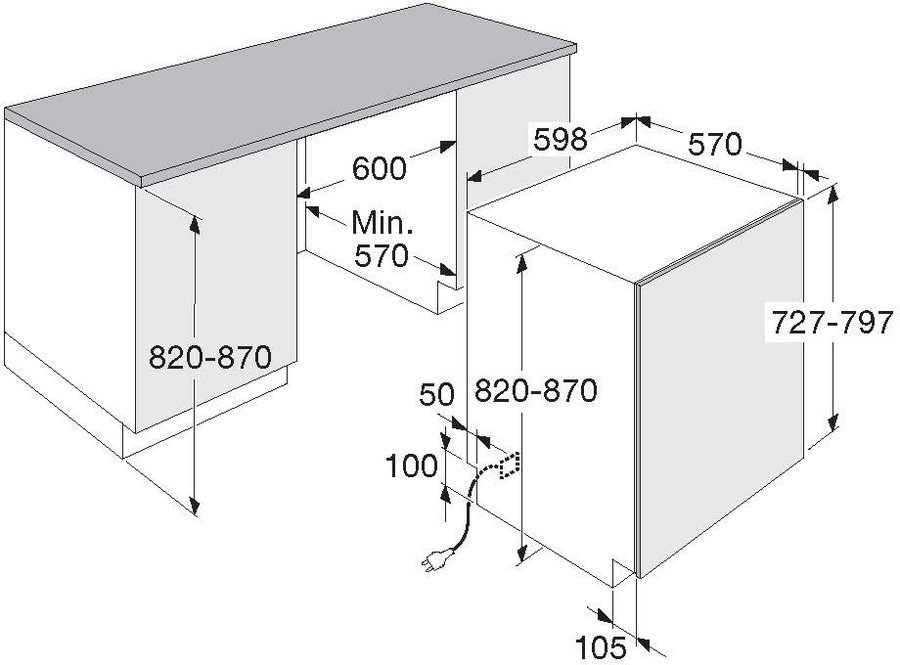 ETNA VWS245N Inbouw Vaatwasser  2
