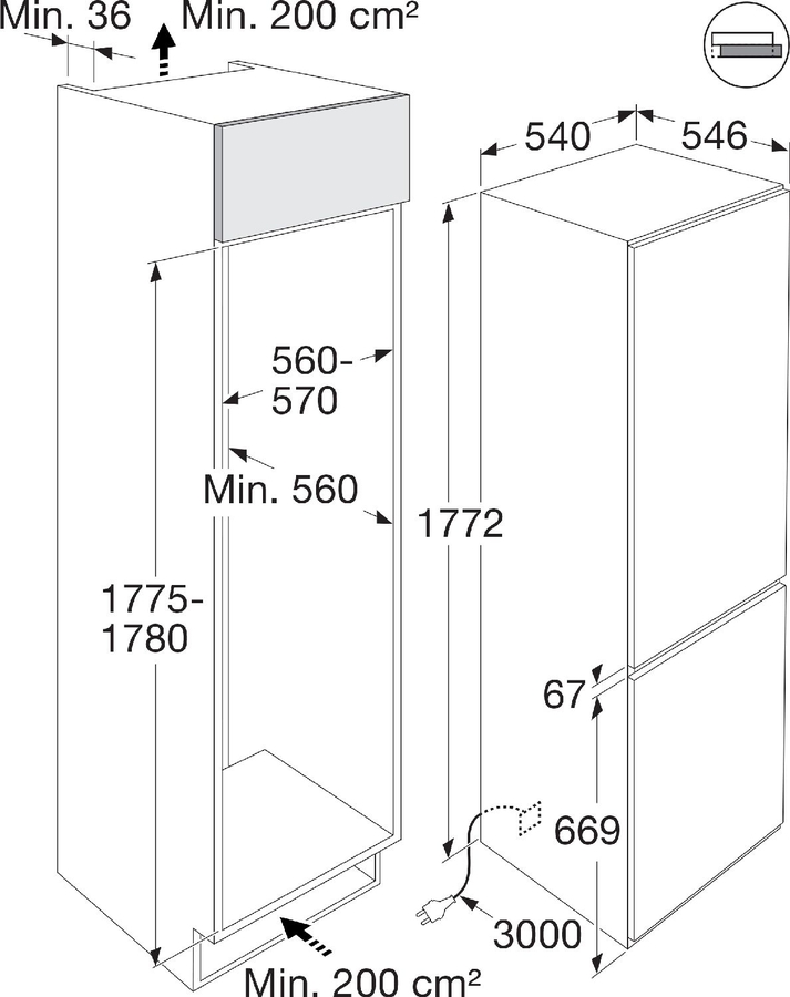 ATAG KSC8178ND Inbouw Koel-vriescombinatie 2