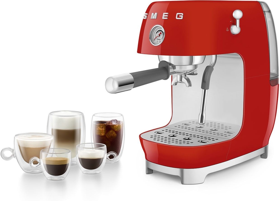 SMEG ECF03RDEU 50's Style Handmatige Espressomachine - Rood 10