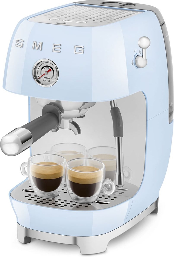 SMEG ECF03PBEU 50's Style Handmatige Espressomachine - Pastel Blauw 8