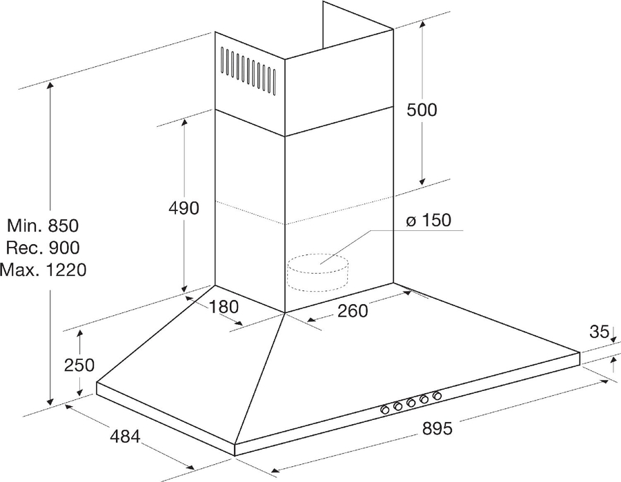 ETNA AP491RVS Schouwkap  2