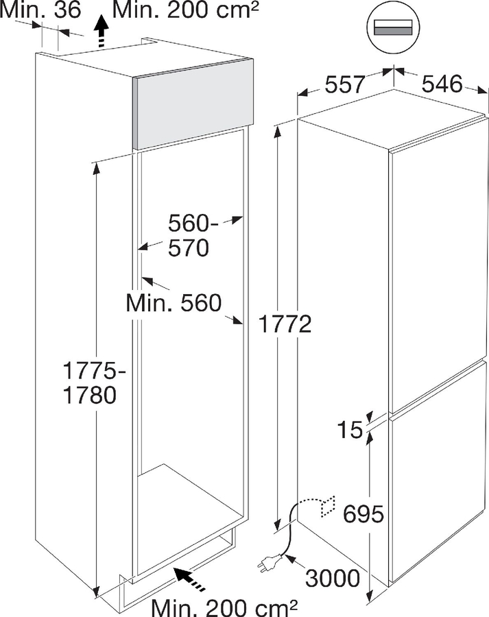 ATAG KDC8178ND Inbouw Koel-vriescombinatie  2