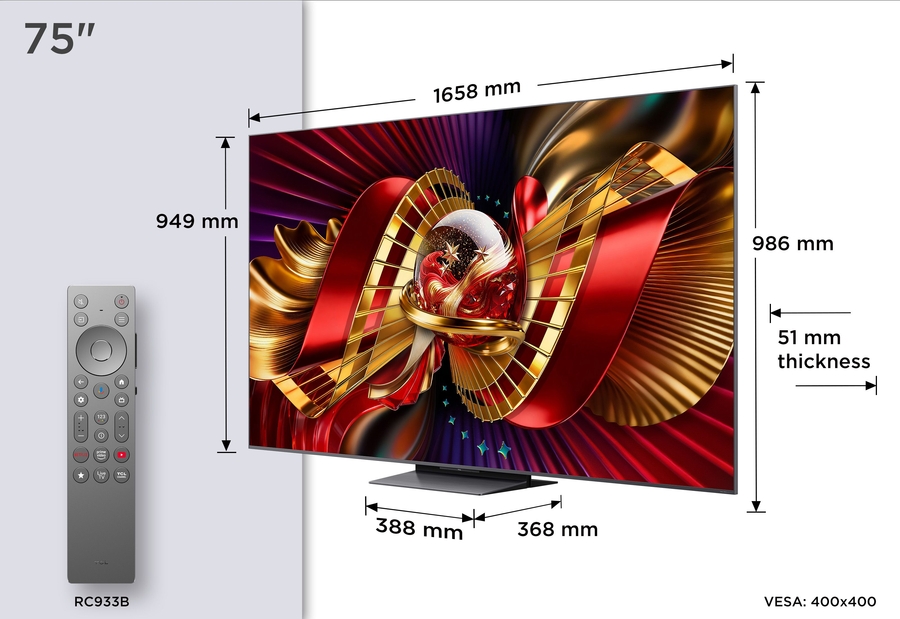 TCL 75C89L SQD Mini‑LED 4K Google TV (2026) 8