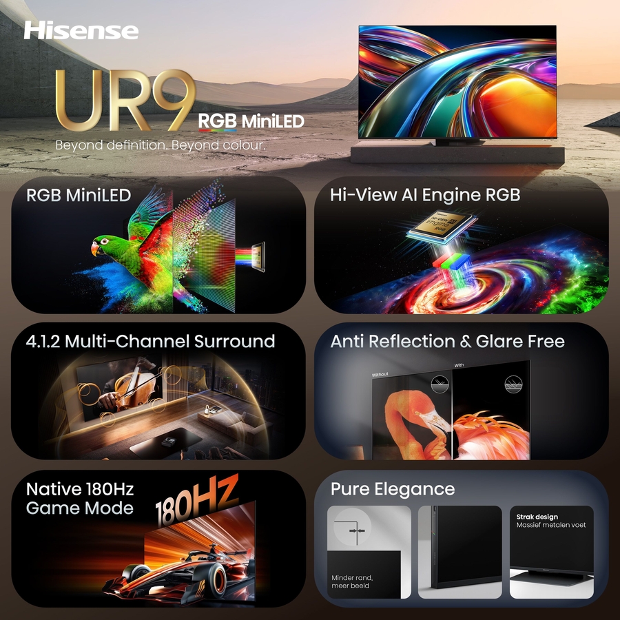Hisense 75UR9S RGB MiniLED 4K 180Hz Smart TV (2026) 4