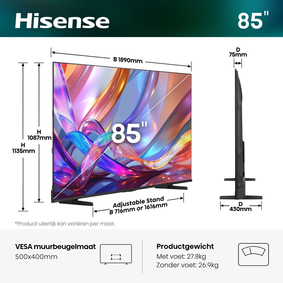 Hisense 85E79S Hi-QLED 4K 60Hz Smart TV (2026) 3
