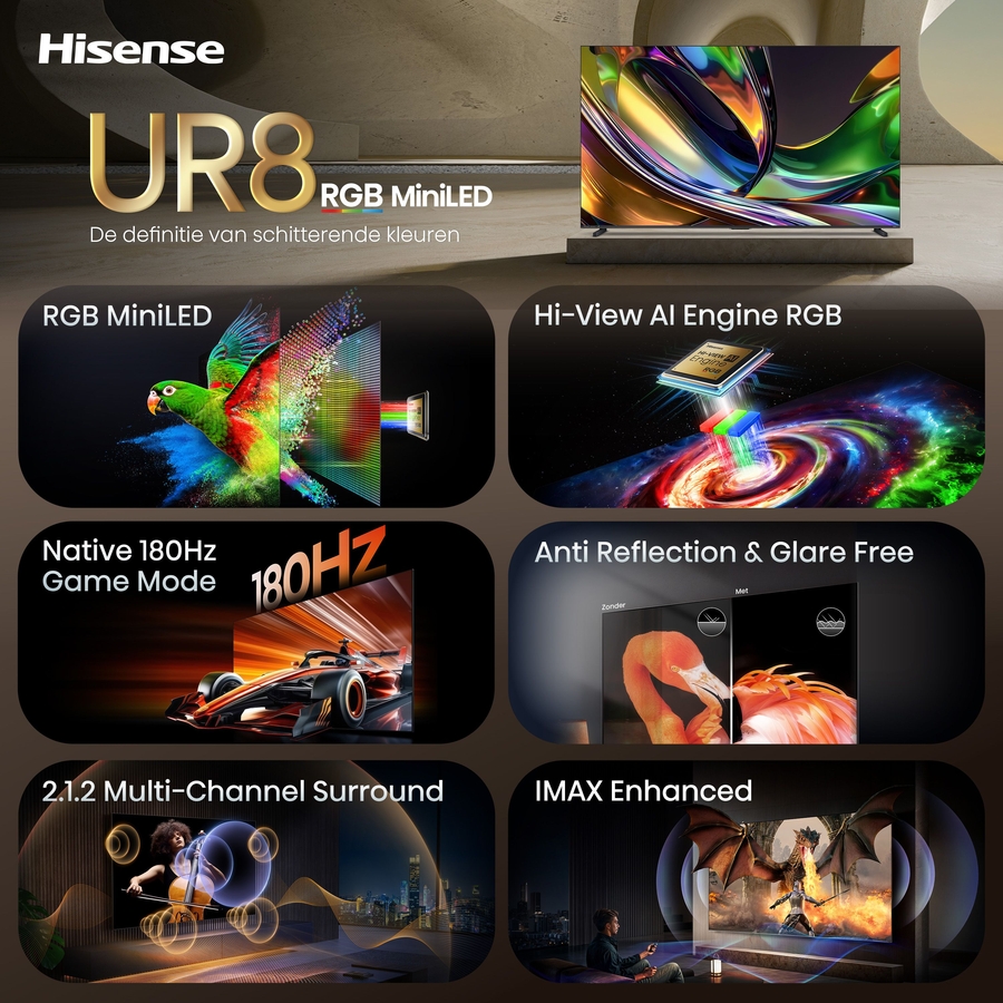 Hisense 100UR8S RGB MiniLED 4K 180Hz Smart TV (2026) 4