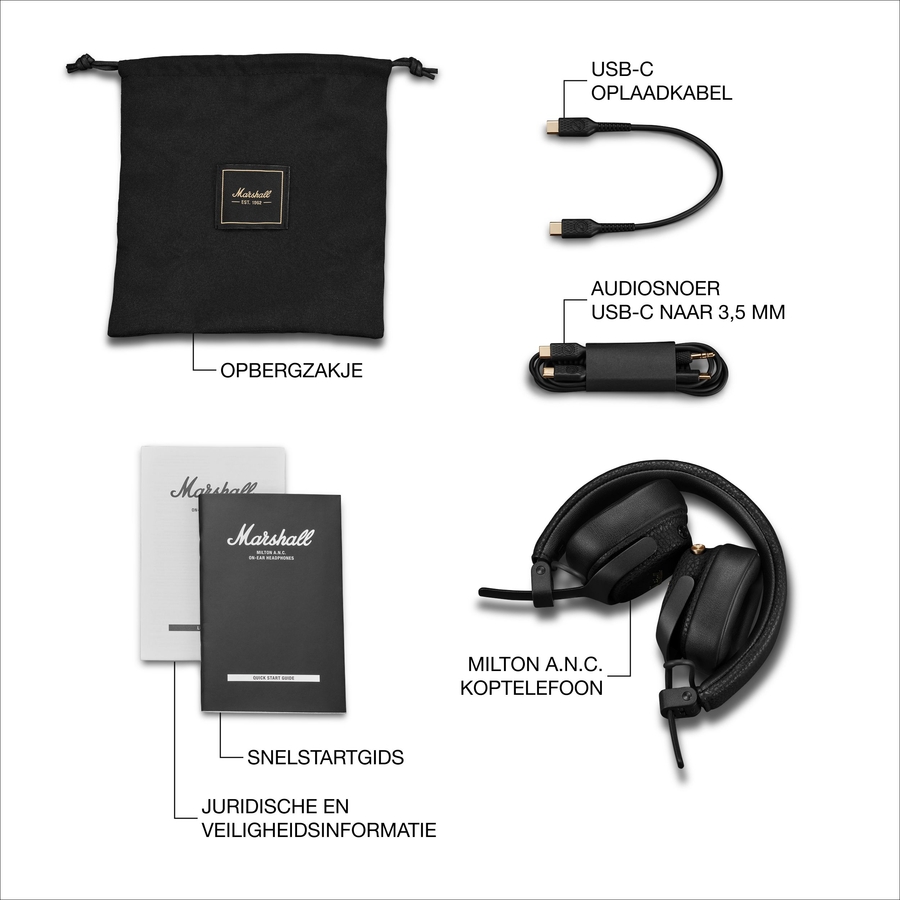 Marshall Milton ANC Draadloze Koptelefoon met Active Noise Cancelling 7