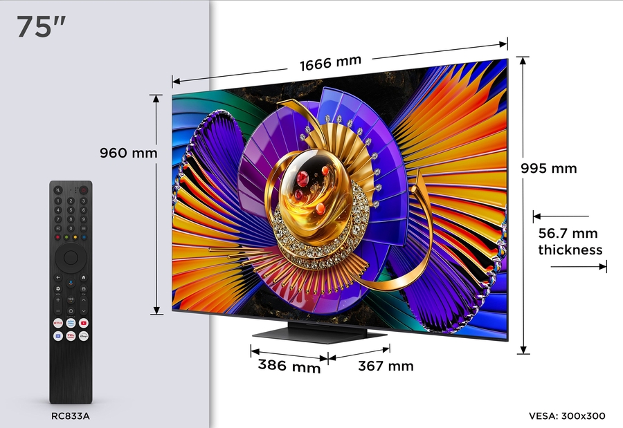 TCL 75MSQLED85L Mini LED 4K TV met 144Hz 8