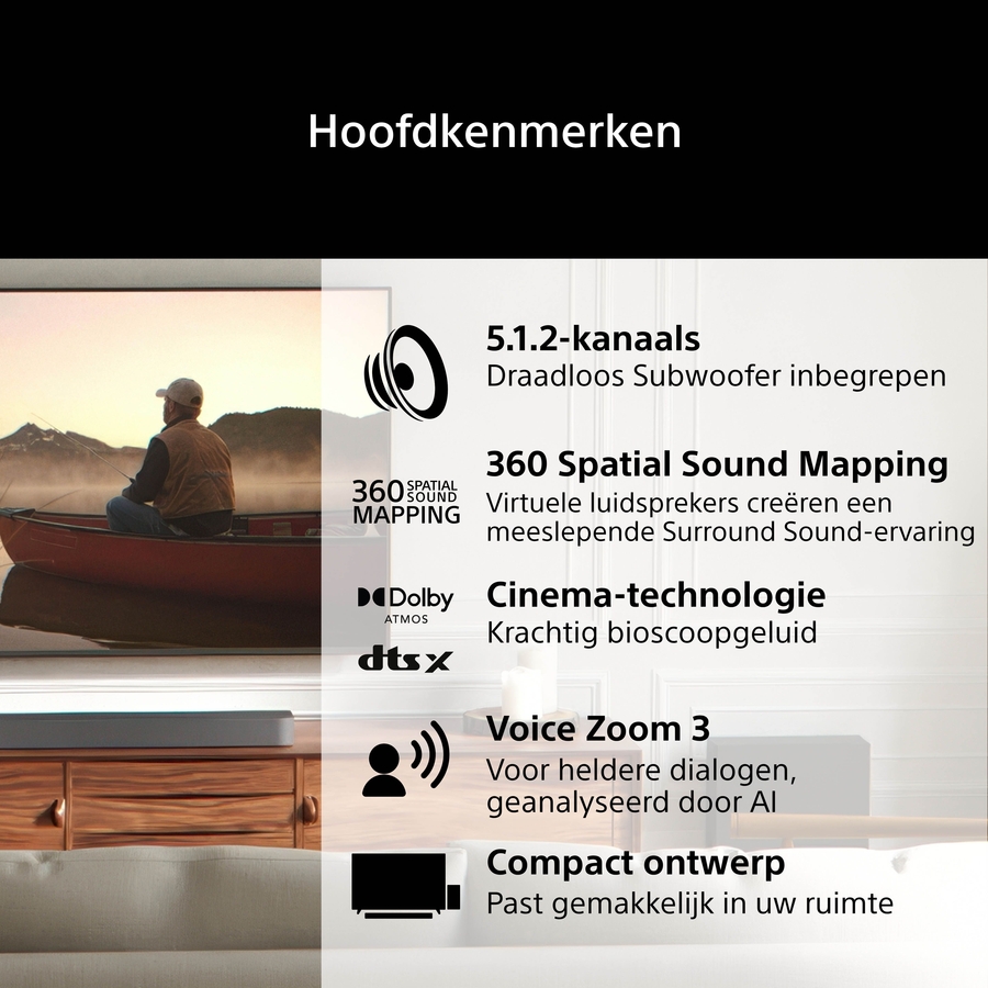 Sony BRAVIA Theatre Bar 7S -Dolby Atmos Soundbar  met draadloze subwoofer 2