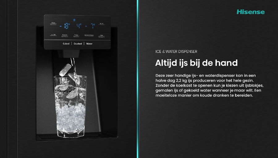 Hisense RQ760N4IFE Cross Door Amerikaanse Koelkast - Koel-vriescombinatie  22