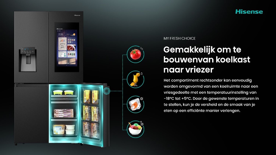 Hisense RQ760N4IFE Cross Door Amerikaanse Koelkast - Koel-vriescombinatie  25