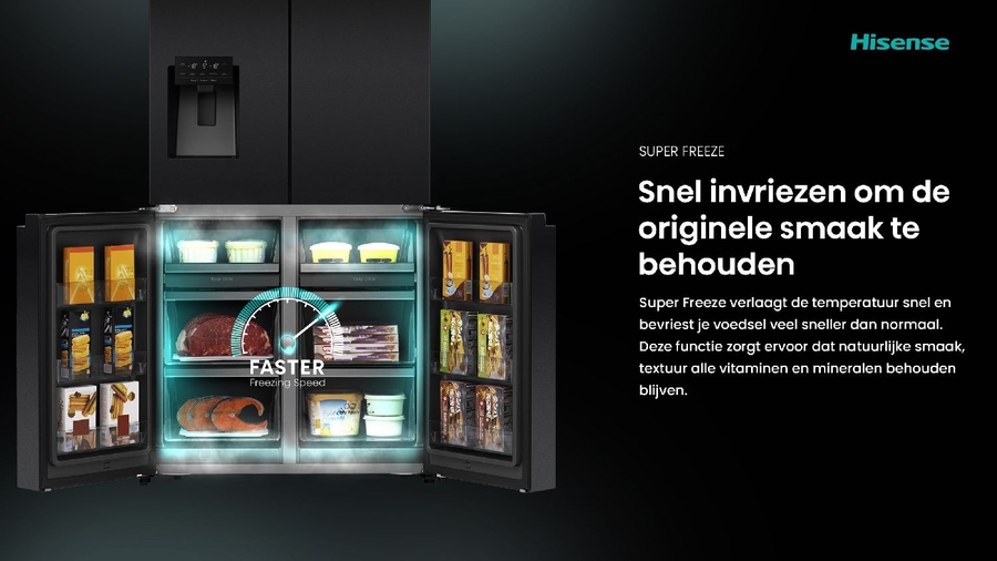 Hisense RQ760N4IFE Cross Door Amerikaanse Koelkast - Koel-vriescombinatie  33