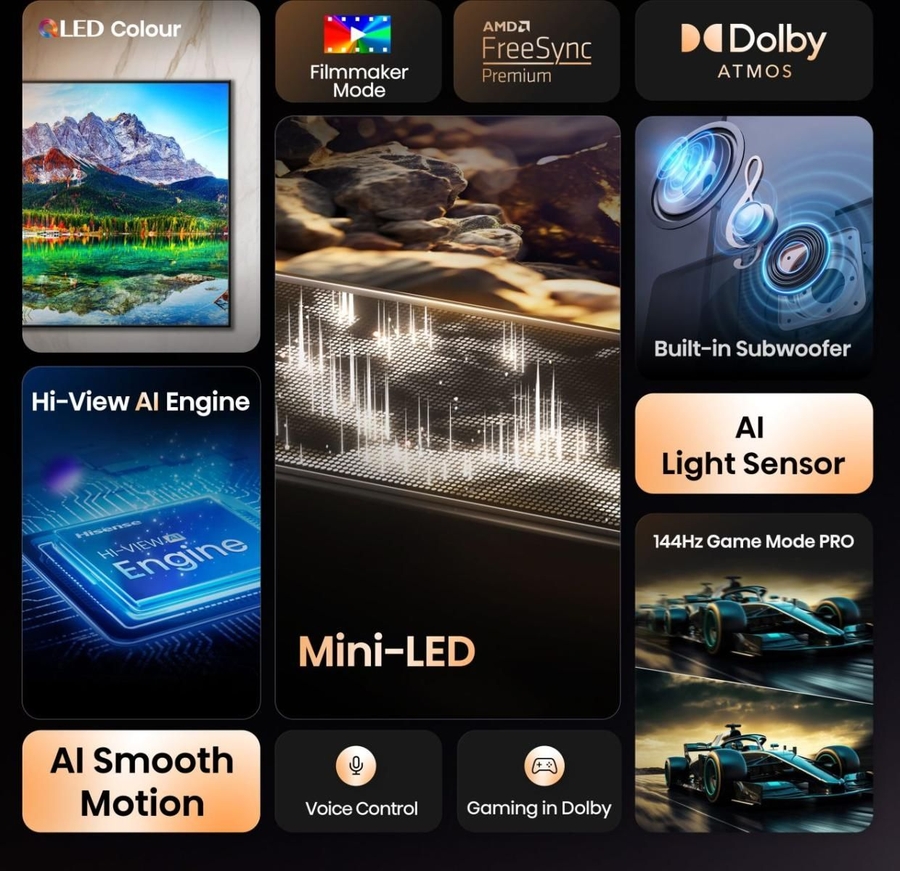 Hisense 55E8Q Mini LED 4K Smart TV 4