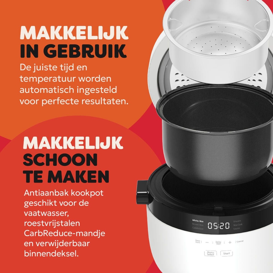 Instant Pot Rijstkoker, Slowcooker & Stomer 2,8L 3