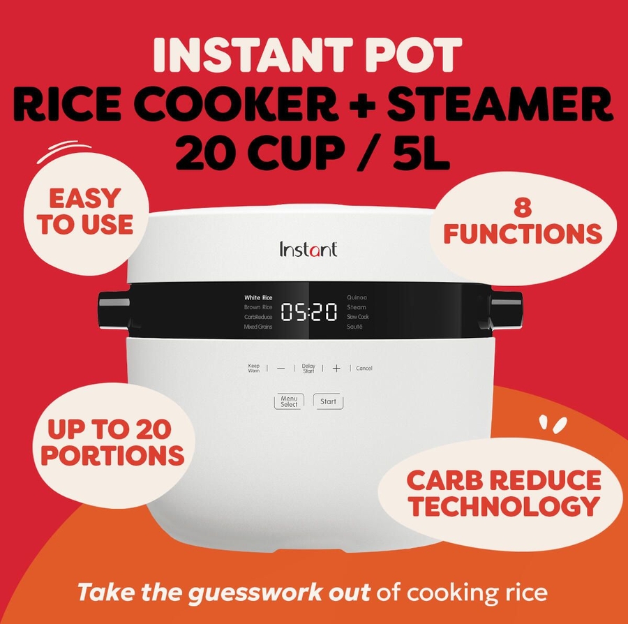 Instant Pot Rijstkoker, Slowcooker & Stomer 4,7L 2