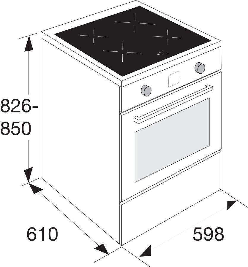 ETNA FI460ZWA Inductie / Elektro Fornuis - Zwart 2