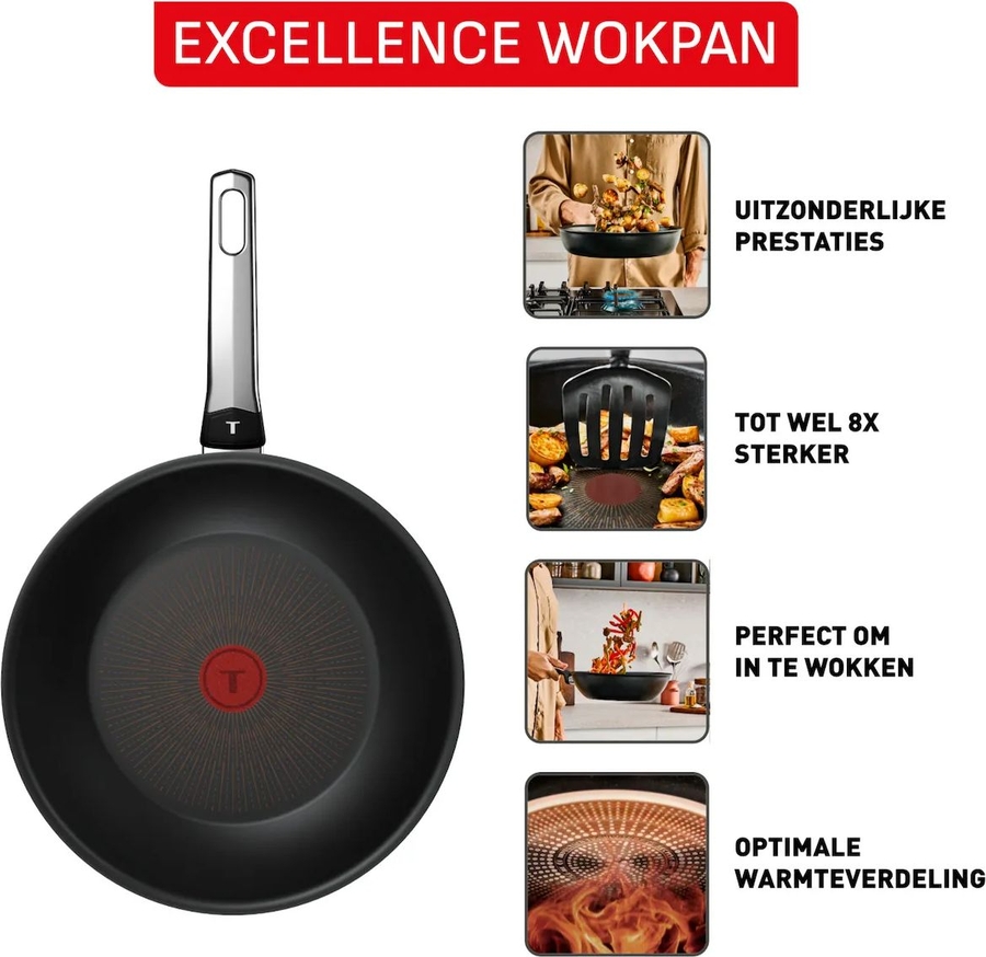  Tefal G32019 Excellence Wok - 28 cm  5