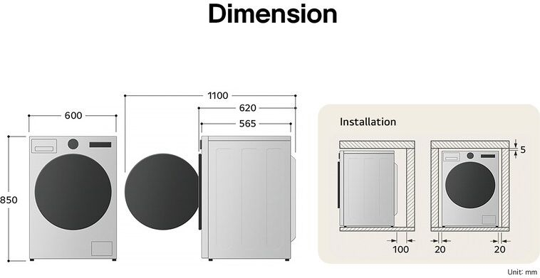 LG HPWD116A Was‑droogcombinatie 9