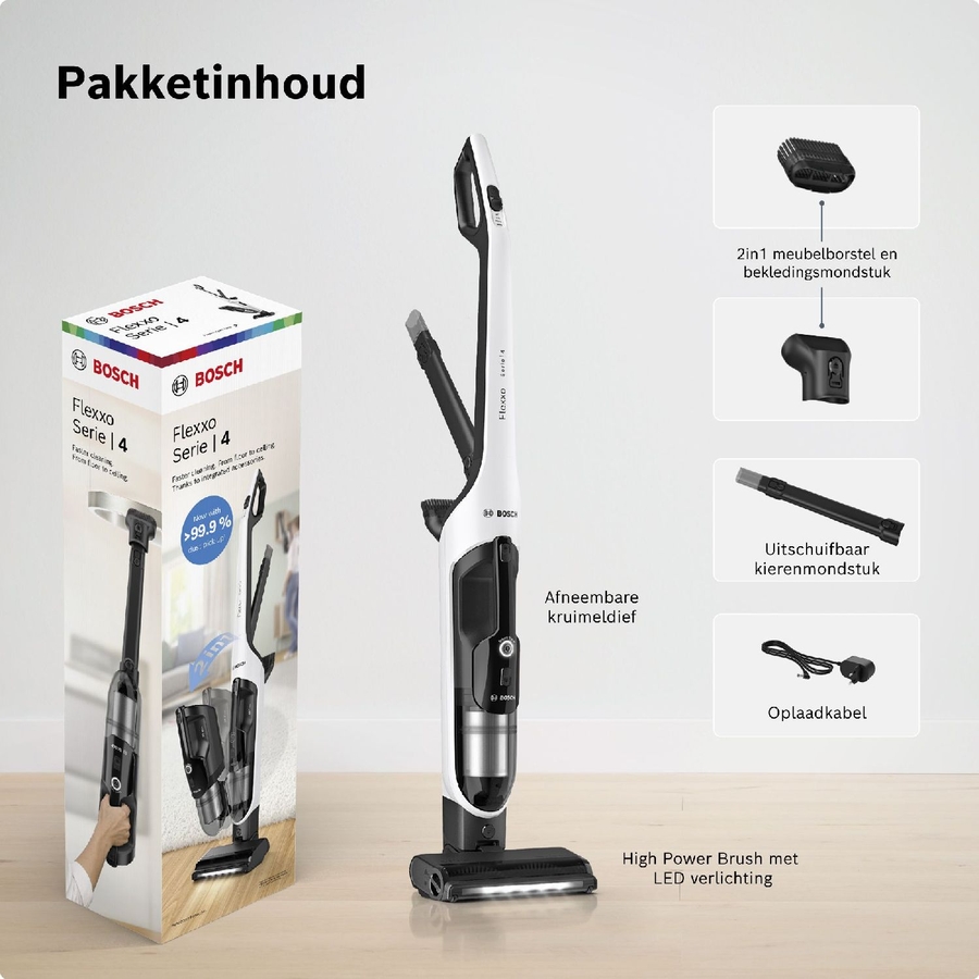 BOSCH BHH4WM28 Serie 4 Flexxo 28 Vmax Steelstofzuiger 13
