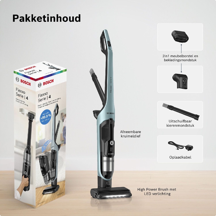 BOSCH BCH4SM28 Serie 4 Flexxo 28 Vmax Steelstofzuiger 10